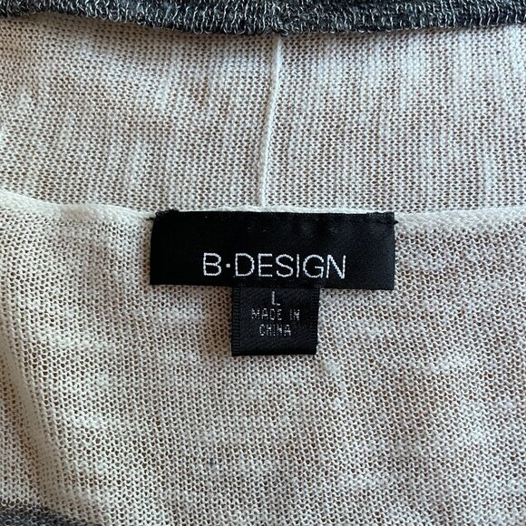 Size Large B-Design gray white striped cardigan - Picture 5 of 8